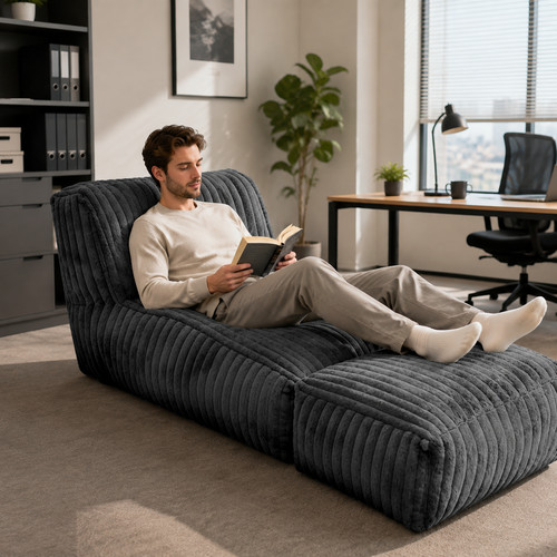 Sitzsack sofa mit hocker - sitzsack,