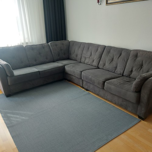 Sofa grau samt mit - grau,