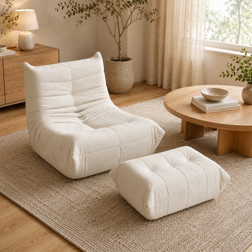 Sitzsack sessel mit hocker - mit,