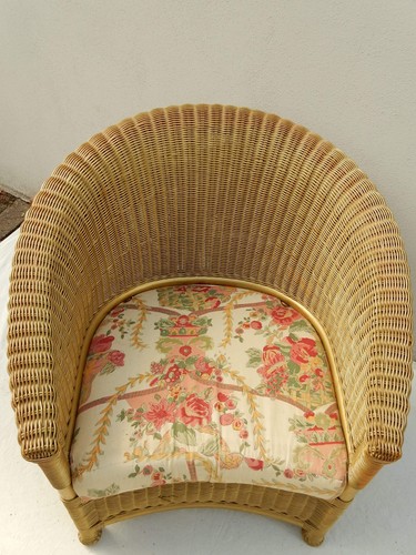 Vintage rattansessel mit - vintage,