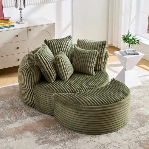 Lesesessel rund kordelstoff - rund,